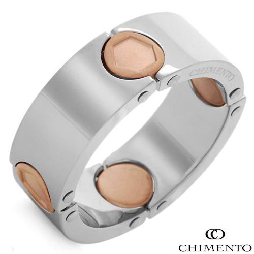 CHIMENTO-8.5mm WIDE 2-TONE BAND SOLID 14K925-9.5